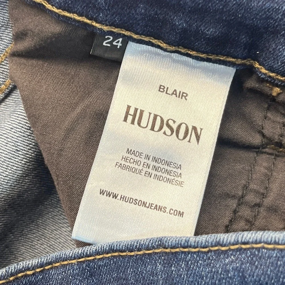 Hudson‎ Jeans Womens Size 24 Blair Super Skinny Dark Blue Stretch Mid Rise